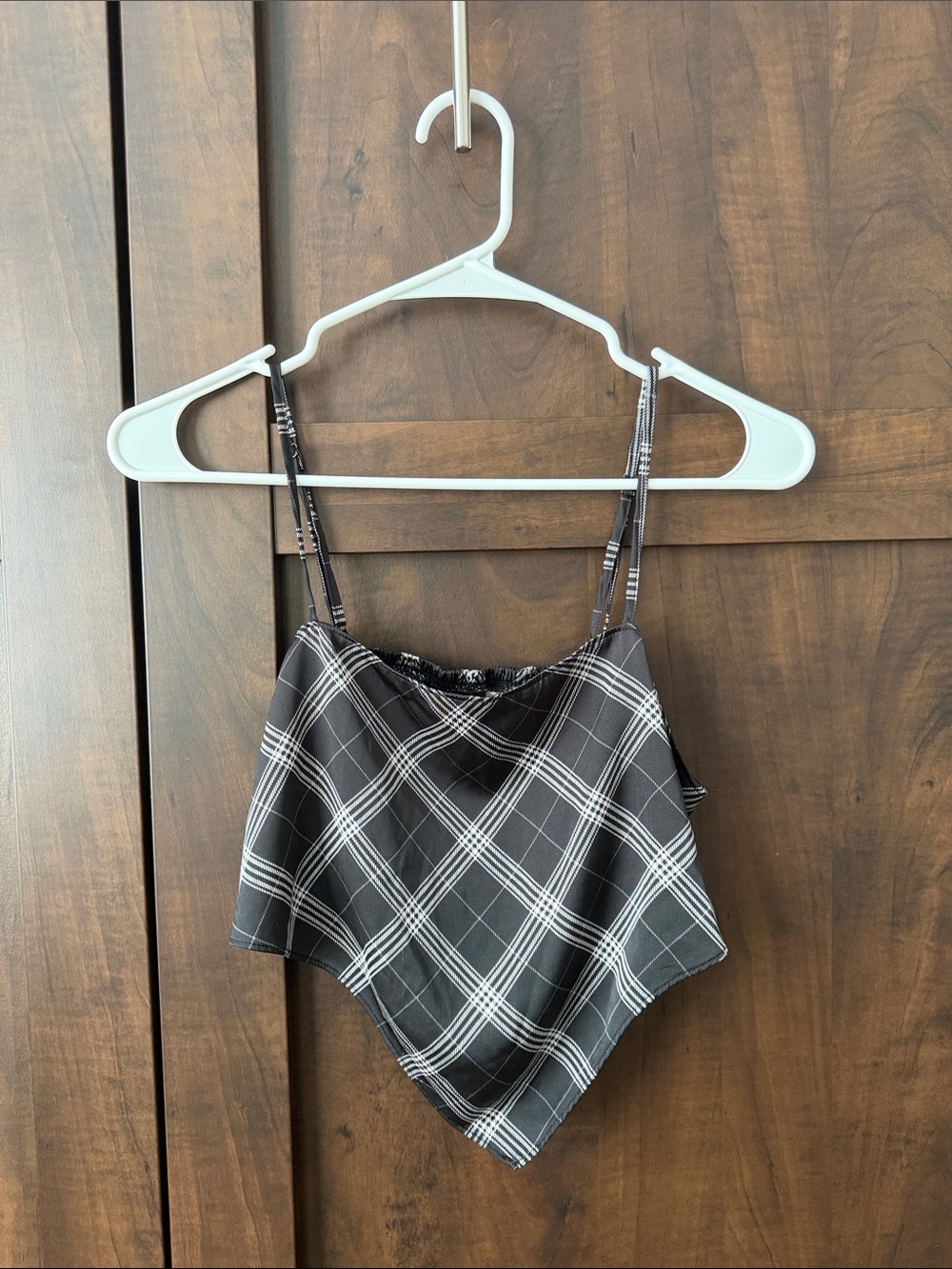 H&M Black and White Plaid Handkerchief Cami Tank - Picture 2 of 2